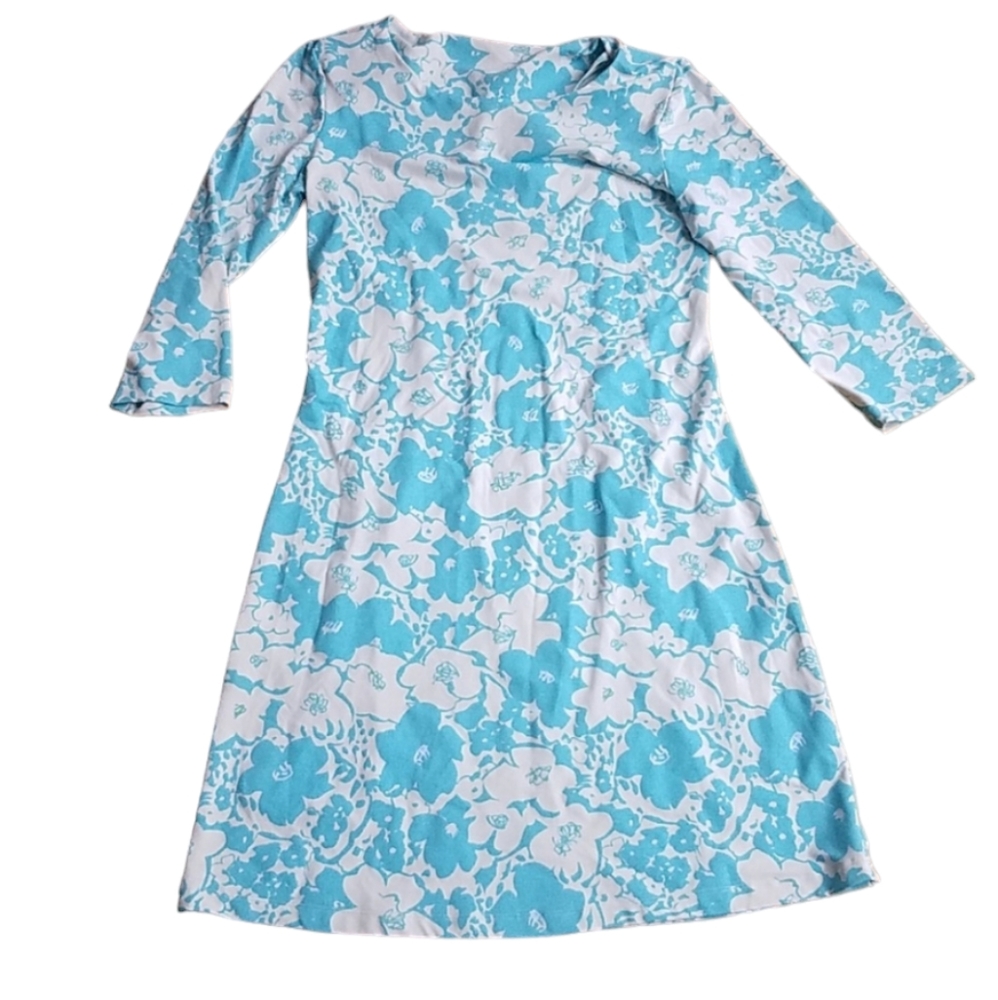 Mahi Gold white and teal floral dress size XL